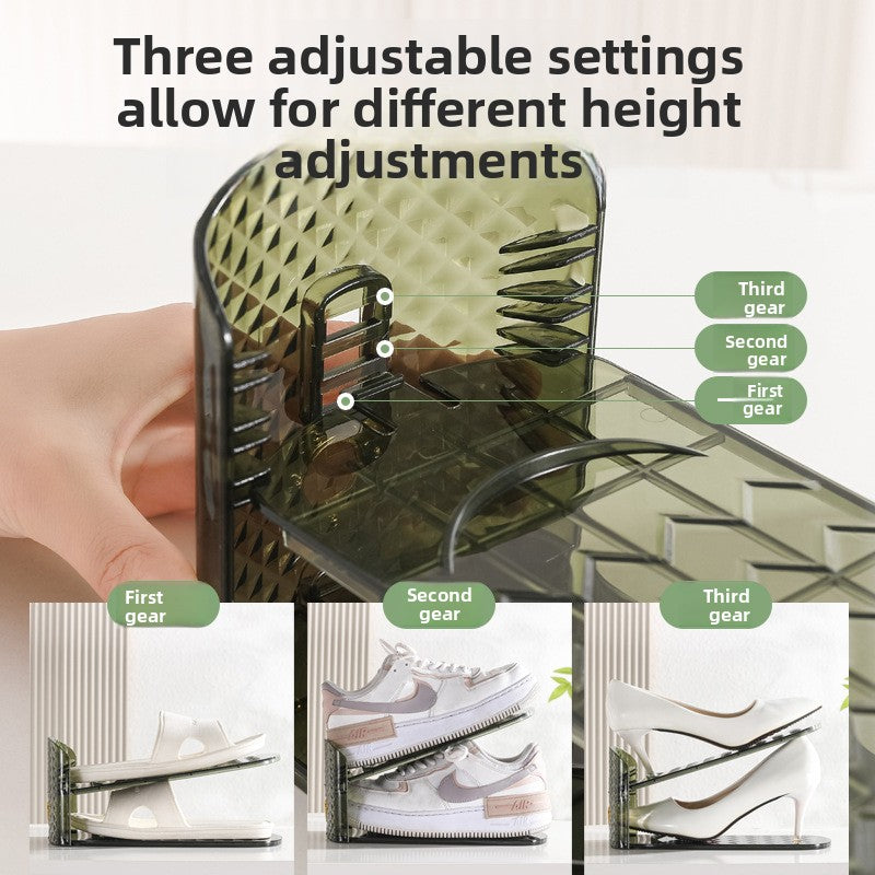 Double-Layer Adjustable Plastic Shoe Rack Sahibzada Treasures