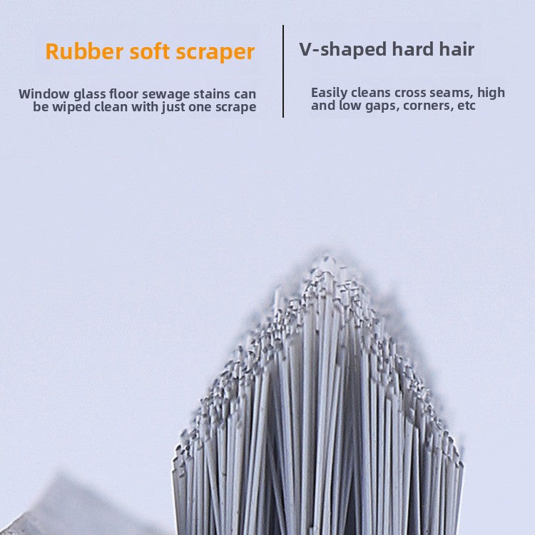3 in 1 Magic Brush Floor Scrub Brush Broom Brush Long Handle Household Cleaning Brush Stainless Steel Bathroom Cleaning Home Sahibzada Treasures