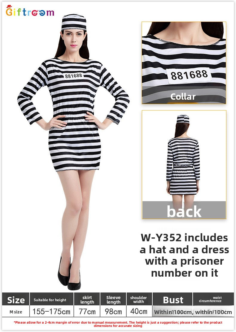 Prisoner Cosplay Costume with Badge Sticker Sahibzada Treasures