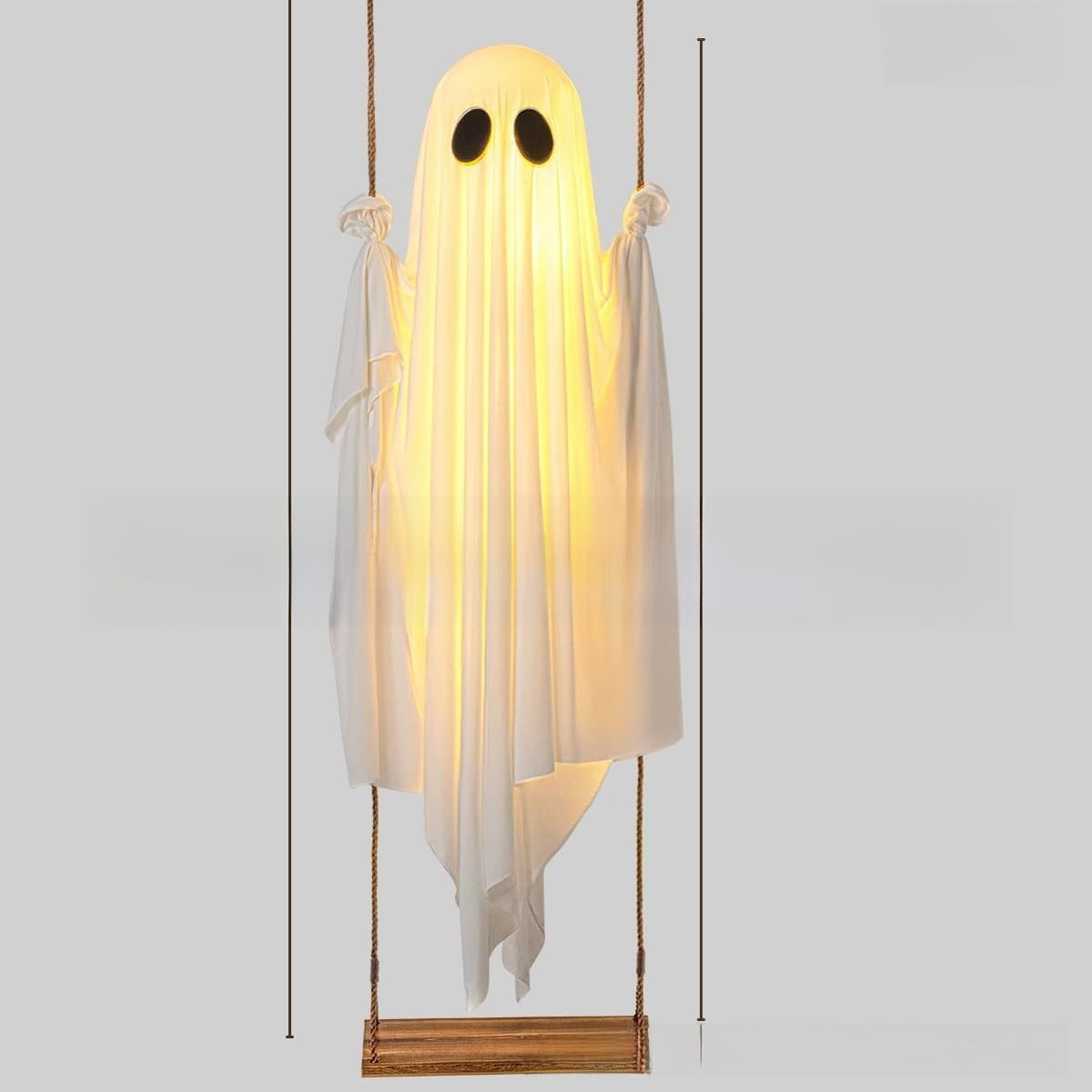 Glowing Swing Ghost Halloween Ornament Sahibzada Treasures