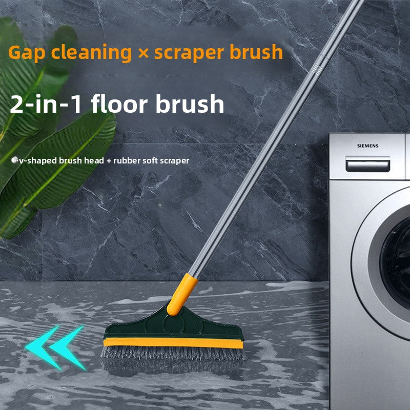 3 in 1 Magic Brush Floor Scrub Brush Broom Brush Long Handle Household Cleaning Brush Stainless Steel Bathroom Cleaning Home Sahibzada Treasures