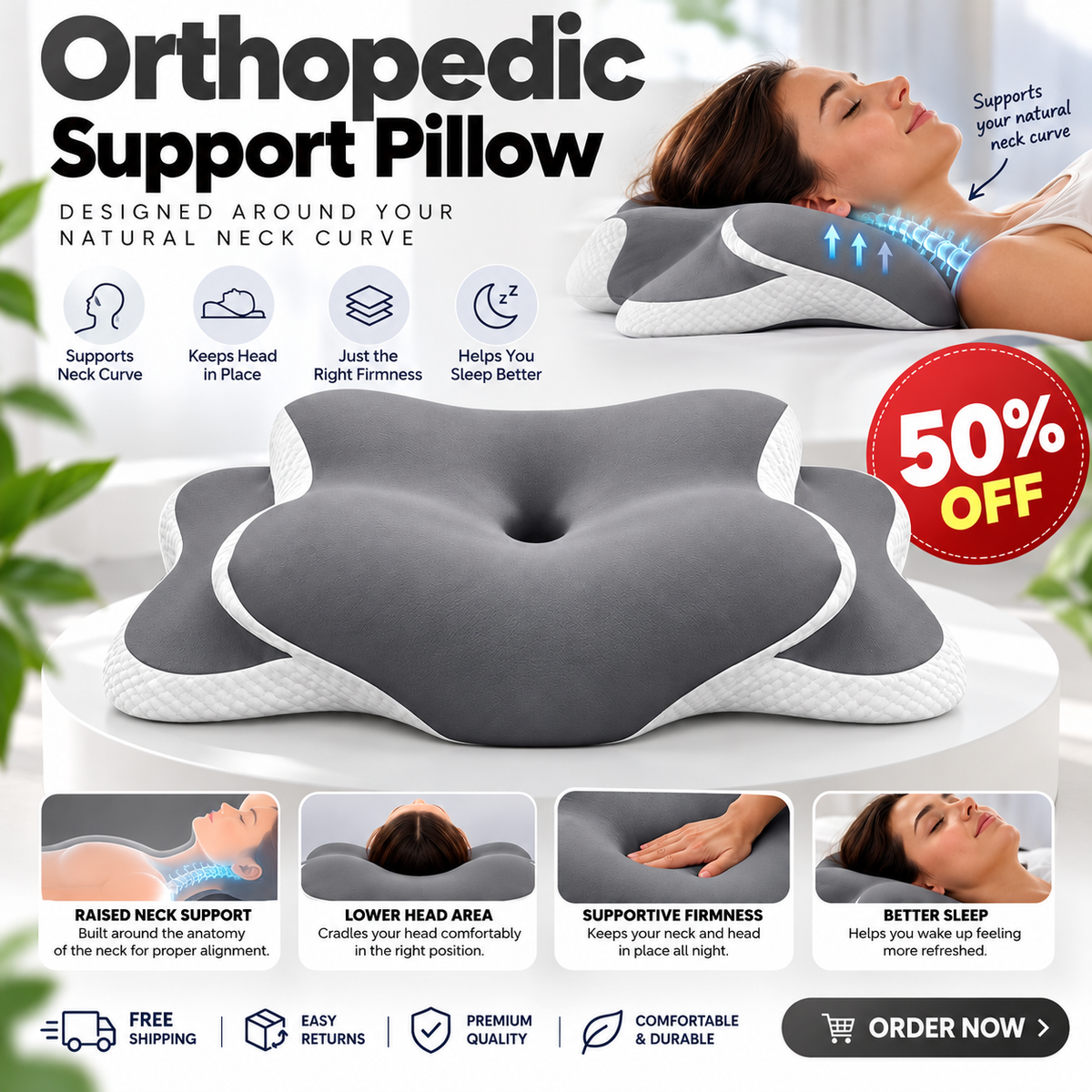 Orthopedic Butterfly Memory Foam Neck Pillow Sahibzada Treasures