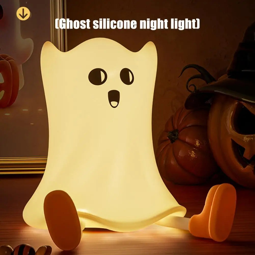 Rechargeable Ghost & Pumpkin Night Light – 3 Brightness Levels Sahibzada Treasures