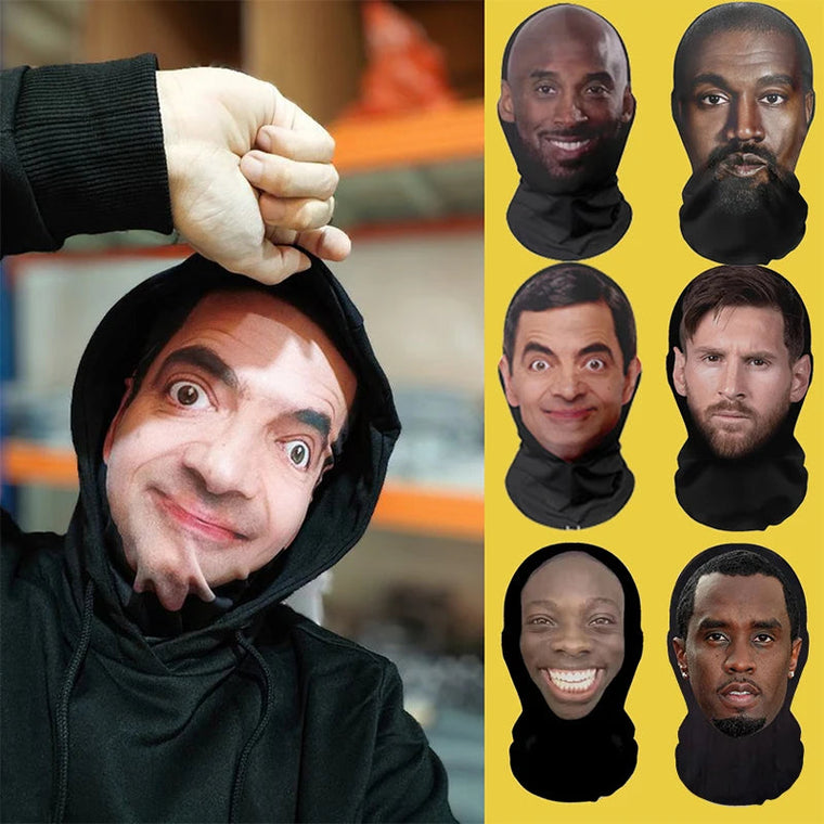 Funny Full Face Mask 3D Printed Celebrity Face Masks Elastic Mesh Halloween Cosplay Party Props Balaclava Headcovers Sahibzada Treasures