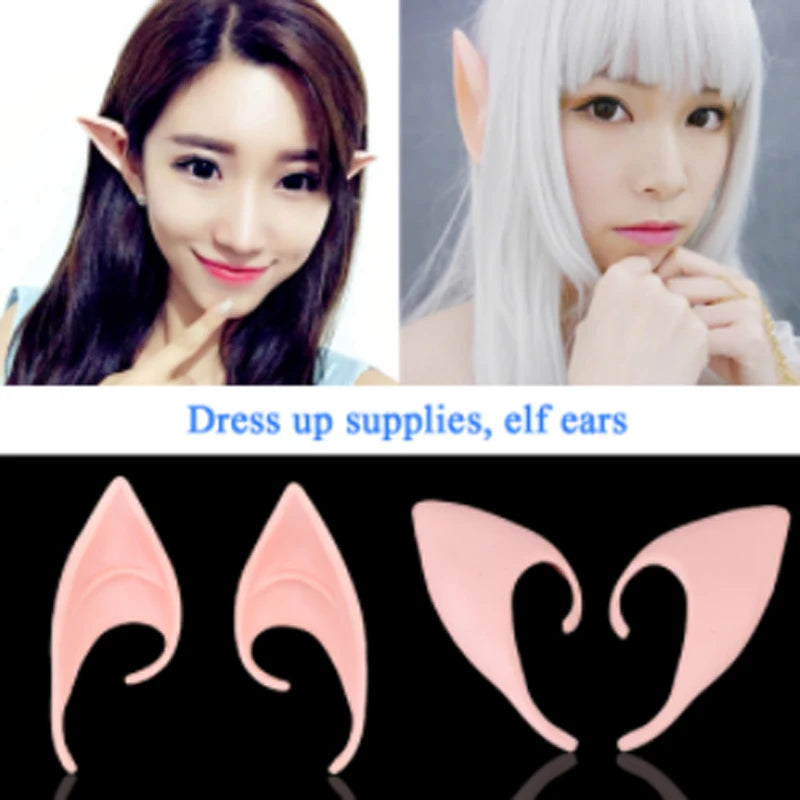 Mysterious Angel Elf Ears Latex Ears for Fairy Cosplay Costume Accessories Halloween Decoration Photo Props Adult Kids Toys Sahibzada Treasures