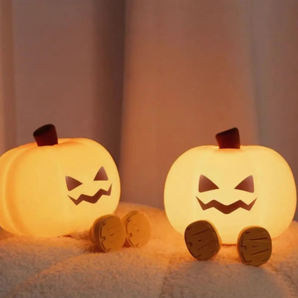Rechargeable Ghost & Pumpkin Night Light – 3 Brightness Levels Sahibzada Treasures