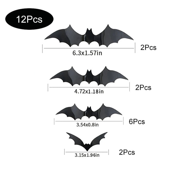 12pcs Black Bat
