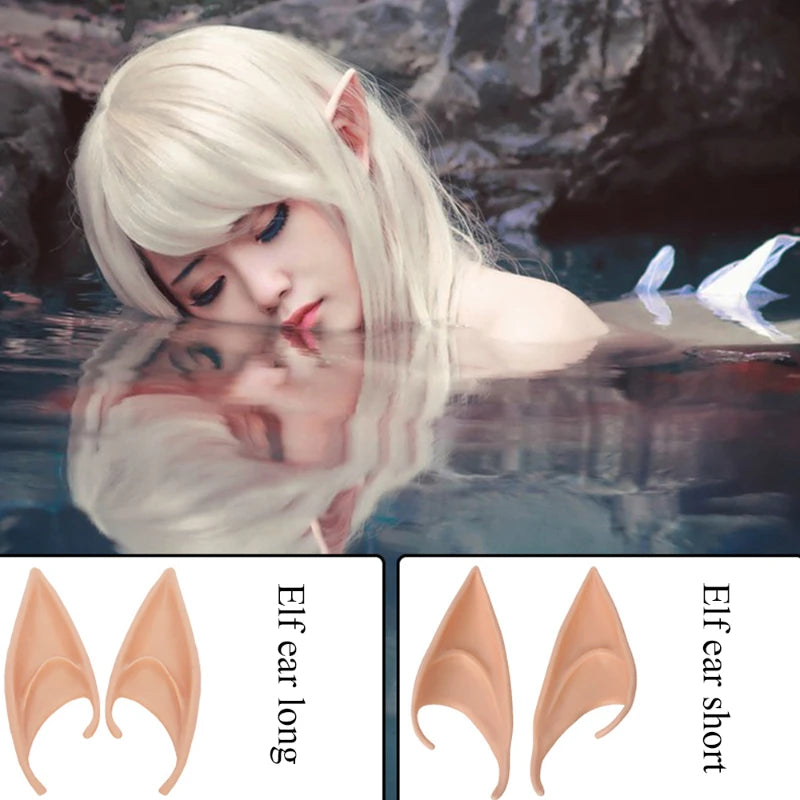 Mysterious Angel Elf Ears Latex Ears for Fairy Cosplay Costume Accessories Halloween Decoration Photo Props Adult Kids Toys Sahibzada Treasures