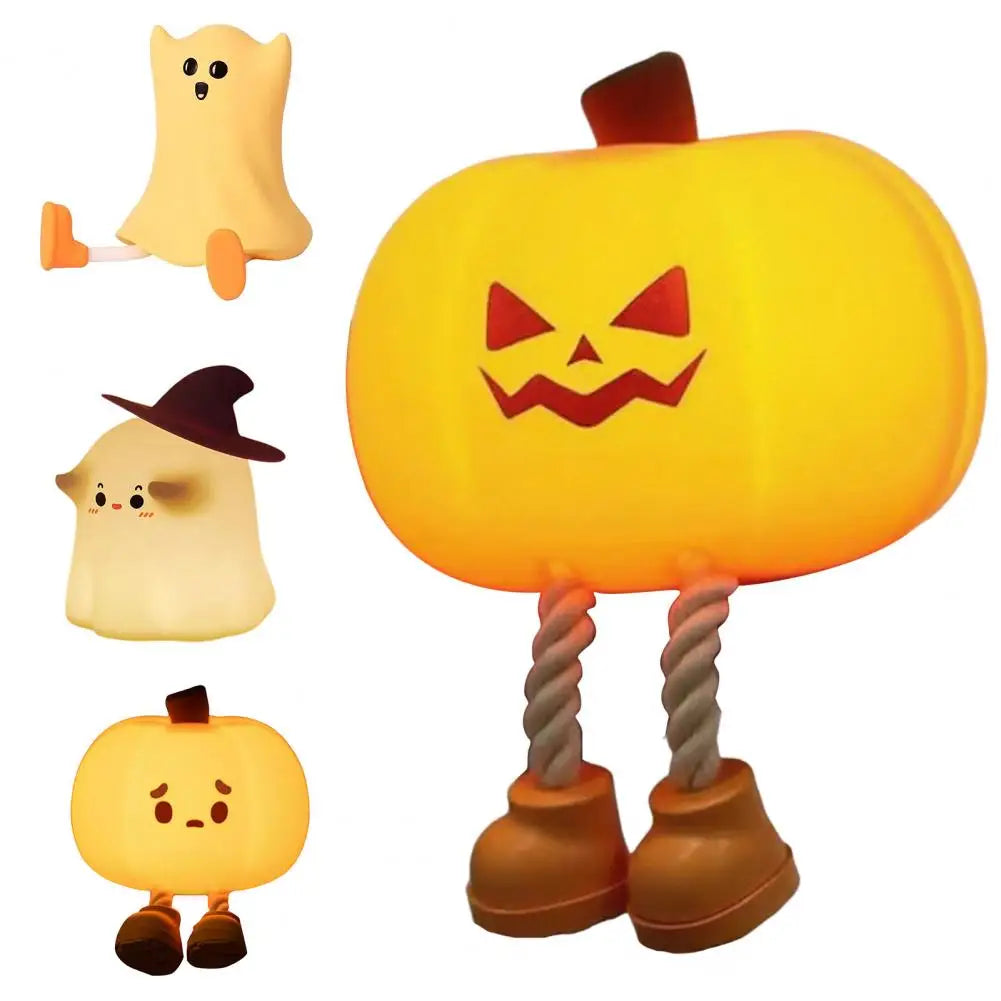 Rechargeable Ghost & Pumpkin Night Light – 3 Brightness Levels Sahibzada Treasures