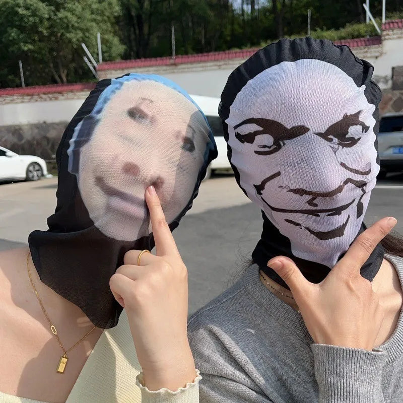 Funny Full Face Mask 3D Printed Celebrity Face Masks Elastic Mesh Halloween Cosplay Party Props Balaclava Headcovers Sahibzada Treasures