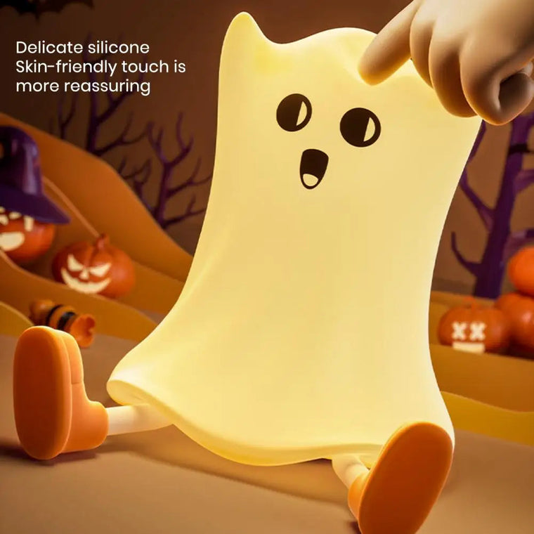 Rechargeable Ghost & Pumpkin Night Light – 3 Brightness Levels Sahibzada Treasures
