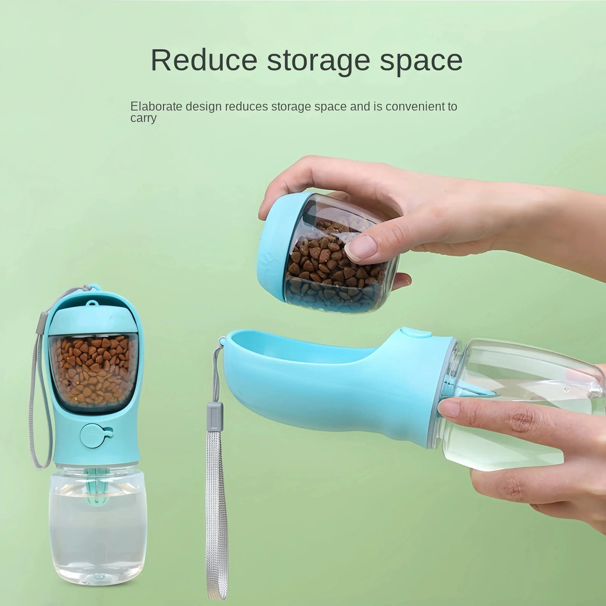 2-in-1 Pet Water Bottle & Food Container for Travel Sahibzada Treasures