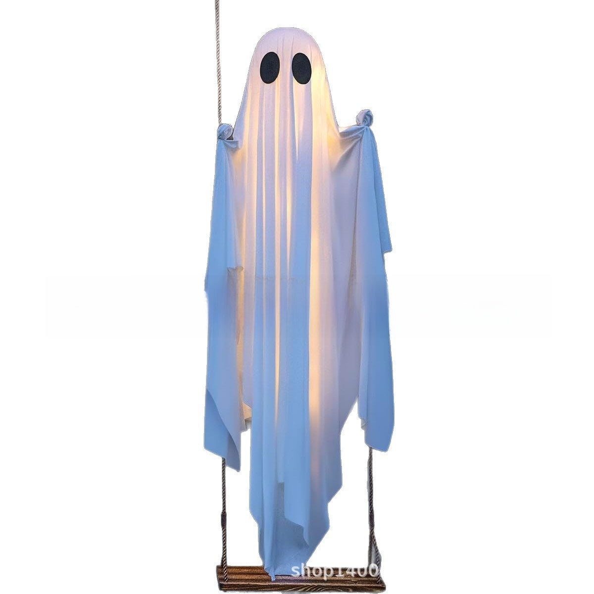 Glowing Swing Ghost Halloween Ornament Sahibzada Treasures