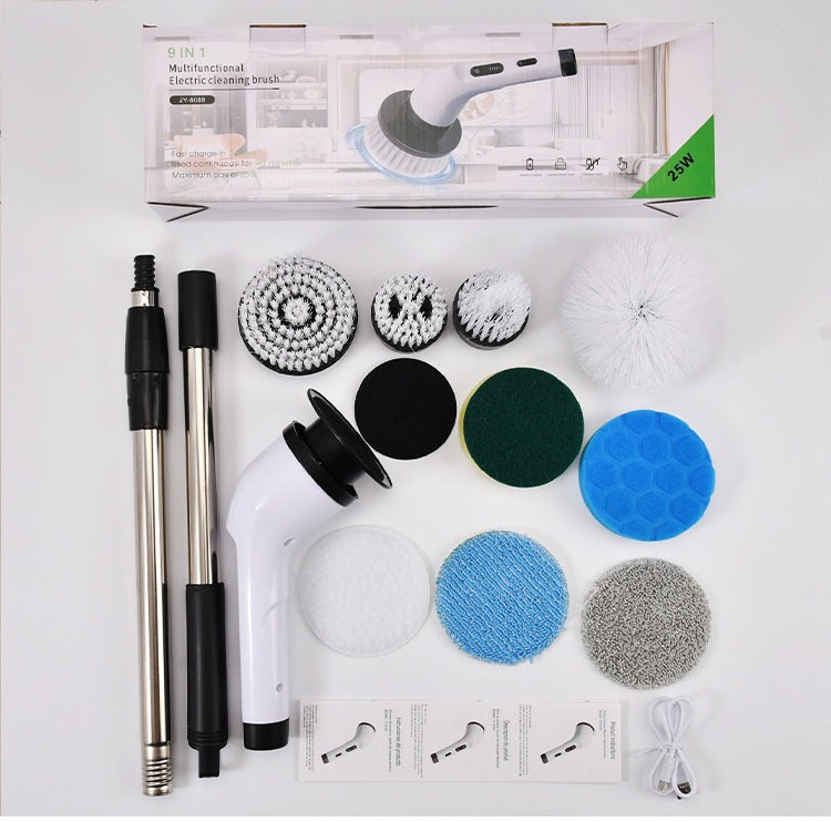 9-in-1 Electric Cleaning Brush Electric Spin Cleaning Scrubber Sahibzada Treasures