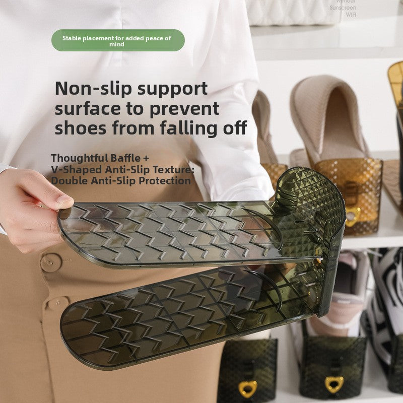 Double-Layer Adjustable Plastic Shoe Rack Sahibzada Treasures