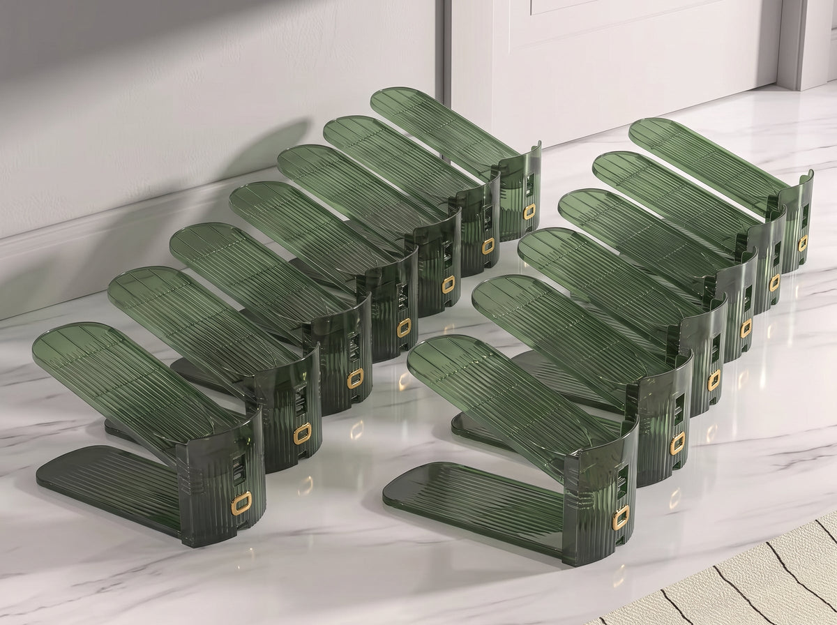 Double-Layer Adjustable Plastic Shoe Rack Sahibzada Treasures